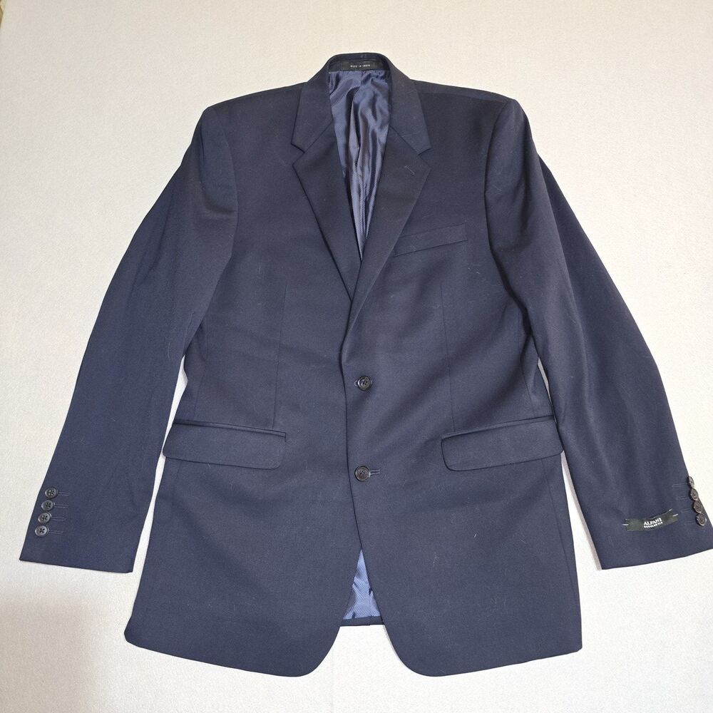 Alfani Men's Suit Jacket Blazer 40L Navy Blue Slim Fit Stretch Solid NWT